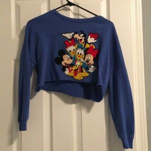 Vintage navy blue disney crop top crewneck sweater